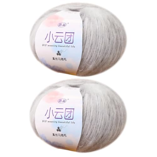2 Rolle Mohairwolle mit Farbverlauf zum Stricken oder Häkeln Wollgarn Faden Regenbogen weiche Wollknäuel Garn Faden lange Wolle Schafwolle Kammgarn Wollfaden DIY Schal Schal Häkelfaden von JAWSEU