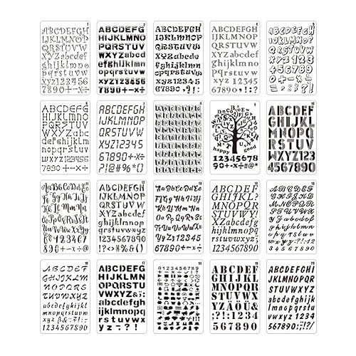 20Stk Alphabet Zahl Schablone, Mandala Schablonen Malvorlage Malschablone Malerei Zeichenschablonen wiederverwendbare Diy Malerei Vorlage Handwerk Schablone für DIY Gravur Malerei Scrapbooking 20Stk Alphabet Zahl Schablone, Mandala Schablonen Malvorlage Malschablone Malerei Zeichenschablonen wiederverwendbare Diy Malerei Vorlage Handwerk Schablone für DIY Gravur Malerei Scrapbooking von JAWSEU