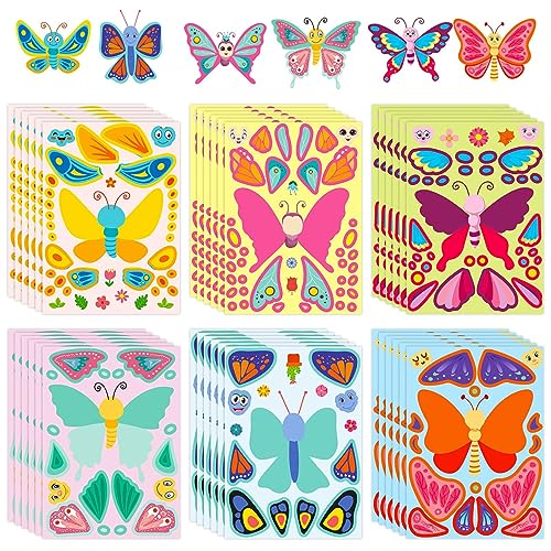 36 Stück DIY Tiergesichts Sticker für Kinder, Make a Face Tiergesichtern Aufkleber, Gestalten Sie Ihre eigenen Tieraufkleberbögen DIY Gesichtsaufkleber Make Your Own Butterfly Stickers von JAWSEU