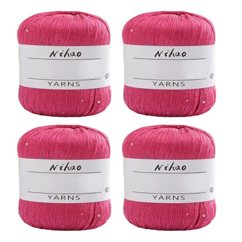 4 Rollen Baumwolle Strickgarn Pailletten Garn Nähfaden, Nähgarn Pailletten Garn Strickgarn Glitter Garn Hand Häkelgarn Stricken Nadelarbeit Baumwoll kreuzstich Stickgarn DIY Craft Nähstränge 4 Rollen Baumwolle Strickgarn Pailletten Garn Nähfaden, Nähgarn Pailletten Garn Strickgarn Glitter Garn Hand Häkelgarn Stricken Nadelarbeit Baumwoll kreuzstich Stickgarn DIY Craft Nähstränge von JAWSEU