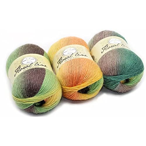 1 Roll Baumwollgarn Farbverlauf, Wolle Farbverlauf Zum Häkeln, 100g Multicolor Strickwolle Häkelwolle, 400m Bunt Baumwolle Garn zum Häkeln von Socken, Mützen, Schals, Pullovern von JAWSEU