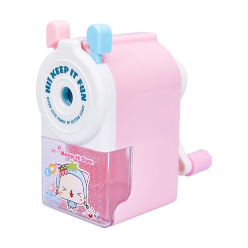 JAWSEU Bleistiftanspitzer, Manueller Tisch Bleistiftspitzer mit Kurbel, Anspitzer mit Behälter für Kinder, für Büro, Klassenzimmer, Zuhause, Rosa JAWSEU Bleistiftanspitzer, Manueller Tisch Bleistiftspitzer mit Kurbel, Anspitzer mit Behälter für Kinder, für Büro, Klassenzimmer, Zuhause, Rosa von JAWSEU