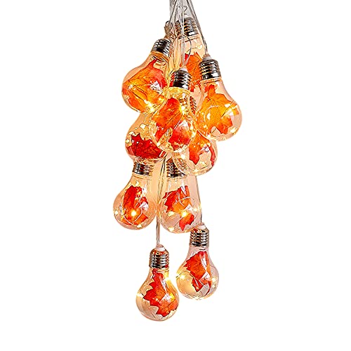 JAWSEU 4M 10 LED Ahornblätter Lichterketten, Herbst-Ahornblatt-Girlande Lichtern Batteriebetrieben, Außenlaterne, Herbstgirlande Dekoration für Halloween, Thanksgiving, Weihnachten JAWSEU 4M 10 LED Ahornblätter Lichterketten, Herbst-Ahornblatt-Girlande Lichtern Batteriebetrieben, Außenlaterne, Herbstgirlande Dekoration für Halloween, Thanksgiving, Weihnachten von JAWSEU