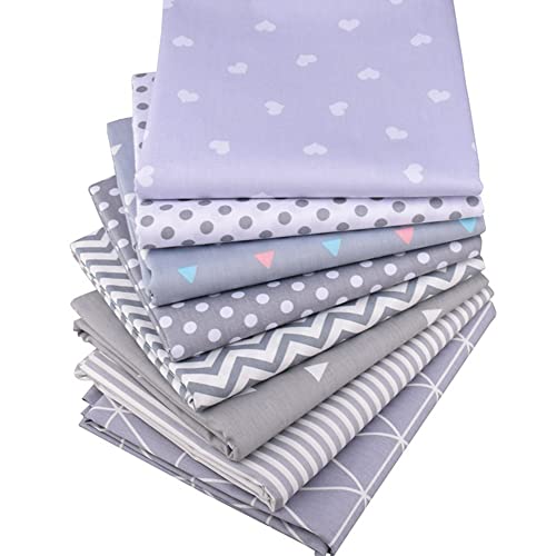 JAWSEU 8 Stück Baumwollstoff Patchwork Stoffe 50x50cm DIY Gewebe Quadrate Baumwolltuch Stoffpaket, Baumwollstoff Patchwork Stoffpaket für Kleidung, Bettwäsche, Vorhänge, Puppen, Handtaschen von JAWSEU