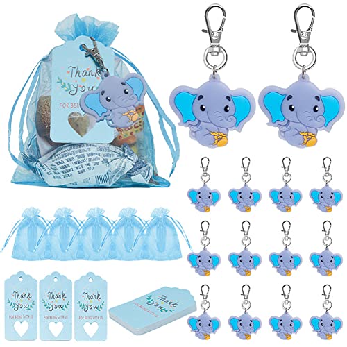 JAWSEU Babyparty Gastgeschenk, 30 Elefante Anhänger Organza Taschen und Danke Kraft Tag, Baby-Elefante-Schlüsselanhänger für Kinder, Hochzeit, Geburtstag JAWSEU Babyparty Gastgeschenk, 30 Elefante Anhänger Organza Taschen und Danke Kraft Tag, Baby-Elefante-Schlüsselanhänger für Kinder, Hochzeit, Geburtstag von JAWSEU