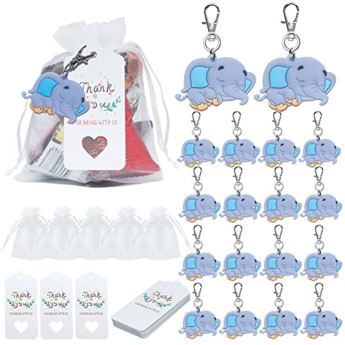 JAWSEU Babyparty Gastgeschenk, 30 Elefante Anhänger Schlüsselanhänger Organza Taschen und Danke Kraft Tag Baby Shower Erinnerungen Junge Mädchen Kinderggeburtstag Party JAWSEU Babyparty Gastgeschenk, 30 Elefante Anhänger Schlüsselanhänger Organza Taschen und Danke Kraft Tag Baby Shower Erinnerungen Junge Mädchen Kinderggeburtstag Party von JAWSEU