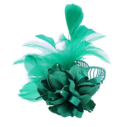 JAWSEU Eleganter Federbrosche, Retro Feder Hut Clip, Kleid Zubehör Fascinators Kostüme Dekor Kopfbedeckung Brosche Blumenbroschen Pins für Hochzeit Party Festival von JAWSEU