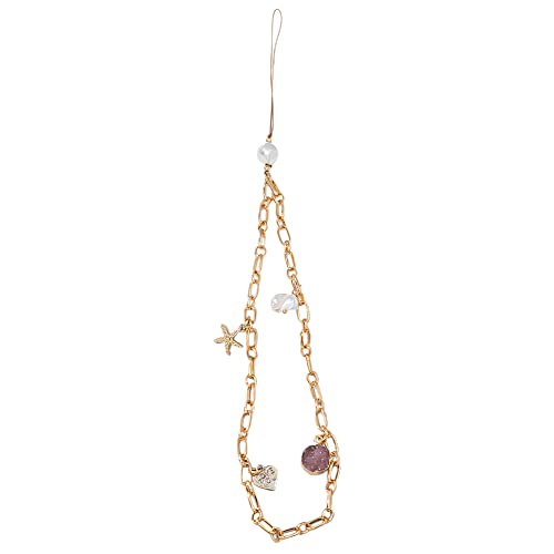 JAWSEU Handy-Anhänger, Gold Kette Perlen Handy-Lanyard Handyanhänger, Perlen-Handyband, Perlenkette Handy Charm Handy Halskette Handy Schmuck Anhänger Kette für Frauen JAWSEU Handy-Anhänger, Gold Kette Perlen Handy-Lanyard Handyanhänger, Perlen-Handyband, Perlenkette Handy Charm Handy Halskette Handy Schmuck Anhänger Kette für Frauen von JAWSEU