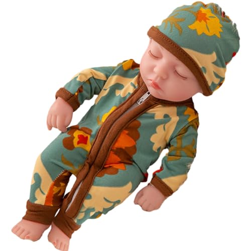 JAWSEU Mini Puppenspielzeug Newborn Baby Schlafende Wiedergeburt Puppen, Handgefertigte Waschbare Reborn Baby Puppen Miniatur Puppenspielzeug Mit Kleidung von JAWSEU