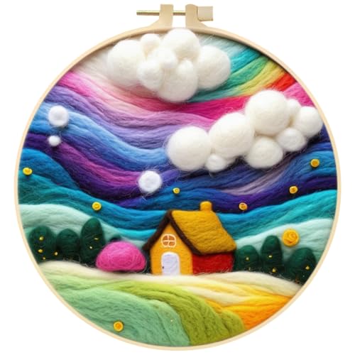 JAWSEU Nadelfilz Wolle Set, Wolle Malerei Filz Wolle Filz-Kit Filzen Starterset Nadelfilz-Werkzeuge für Anfänger, Wollfilz Stickerei Starterset Komplette Nadelfilzwerkzeuge Zubehör für DIY Kunst von JAWSEU