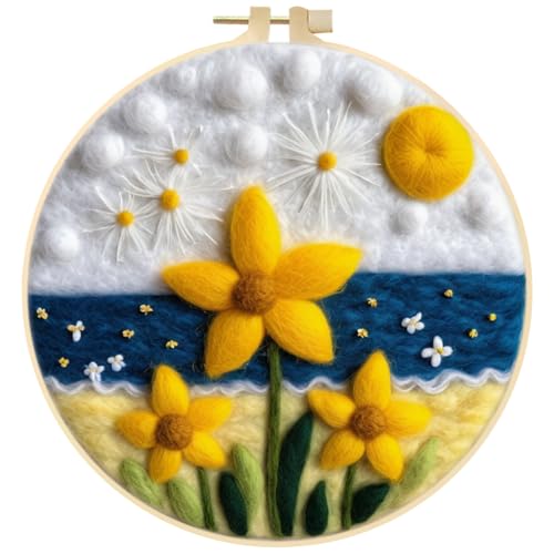 JAWSEU Nadelfilz Wolle Set, Wolle Malerei Filz Wolle Filz-Kit Filzen Starterset Nadelfilz-Werkzeuge für Anfänger, Wollfilz Stickerei Starterset Komplette Nadelfilzwerkzeuge Zubehör für DIY Kunst von JAWSEU
