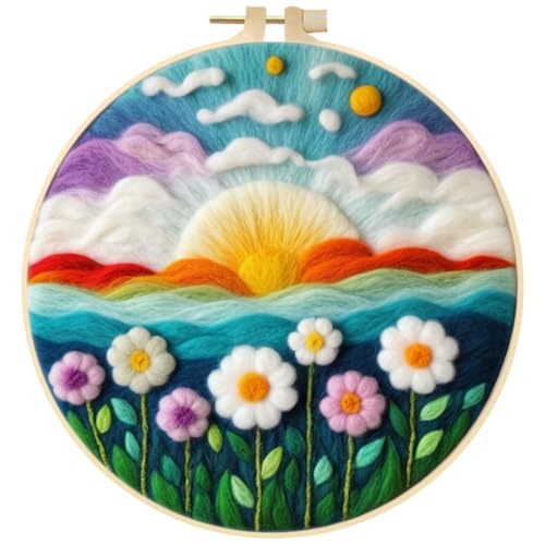 JAWSEU Nadelfilz Wolle Set, Wolle Malerei Filz Wolle Filz-Kit Filzen Starterset Nadelfilz-Werkzeuge für Anfänger, Wollfilz Stickerei Starterset Komplette Nadelfilzwerkzeuge Zubehör für DIY Kunst von JAWSEU