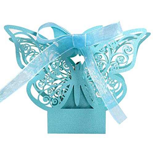 JAWSEU Schmetterling Geschenkbox Hochzeit 50 Stück, Süßigkeit Kästen, Geschenkbox mit Schleife Klein, Schmetterling Geschenkschachtel für Hochzeitspartys, Geschenkschachteln JAWSEU Schmetterling Geschenkbox Hochzeit 50 Stück, Süßigkeit Kästen, Geschenkbox mit Schleife Klein, Schmetterling Geschenkschachtel für Hochzeitspartys, Geschenkschachteln von JAWSEU