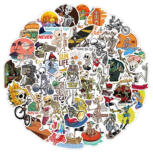 JAWSEU Vintage Aufkleber Sticker Set 50 Stücke, Wasserfeste Aufkleber Sticker, Schädel Aufkleber Aesthetic Stickers für Laptop Koffer Helm Motorrad Skateboard Fahrrad Computer von JAWSEU