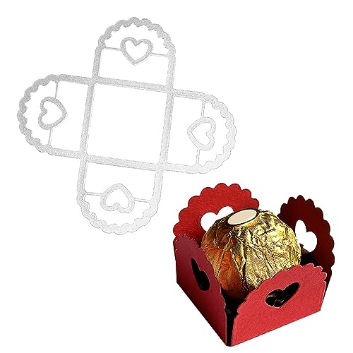Pralinenschachtel Stanzschablonen Schachteln Stanzschablonen Box Metall Prägeschablonen Stanzmaschine Stanzformen Schablonen für DIY 3D Hochzeitgeschenkbox Kuchenbox Keksbox Süßigkeitenbox von JAWSEU