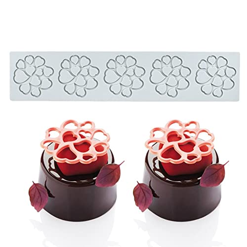 Silikonform Kuchen Fondant Formen Geometrie Fondant Silikonform Blumen Prägen Kuchen Fondant Formen 3D Silikon Backform für Kuchen Fondant Dekorieren von JAWSEU