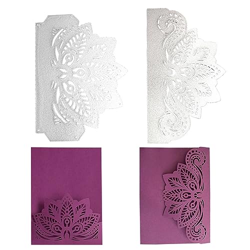 Stanzschablonen Hochzeitseinladungen Prägeschablonen Metall Stanzformen Scrapbooking Prägeschablonen Stanzformen Schablonen Spitze Rahmen Metallstanzungen für DIY Scrapbook Karte Machen von JAWSEU