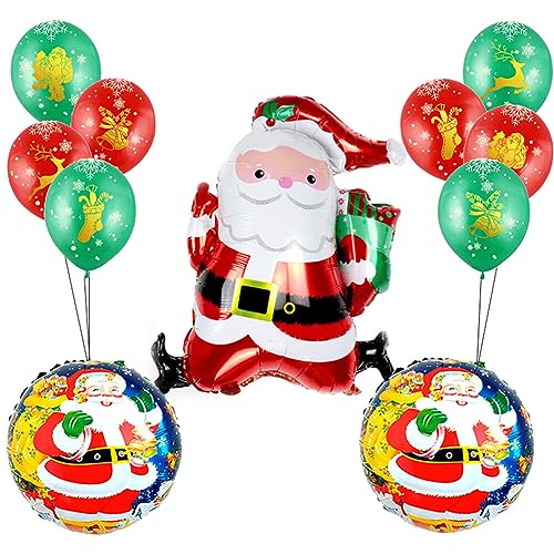 Weihnachtsballons, Weihnachten Luftballon Girlande Rot Grün Weihnachten Ballon Dekoration Kit Weihnachtsballon Latex Ballon Girlande Weihnachtsmann Luftballons Für Weihnachten Party Deko von JAWSEU