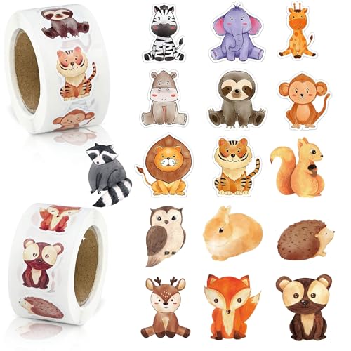 JAXICREY 1000 Stück Sticker Tiere, Süße Sticker Aufkleber Tiere Set Kinder Waldtiere Tiersticker Rolle Belohnungssticker Runde Cartoon Tieraufkleber für Scrapbooking DIY Crafts Journal School Home JAXICREY 1000 Stück Sticker Tiere, Süße Sticker Aufkleber Tiere Set Kinder Waldtiere Tiersticker Rolle Belohnungssticker Runde Cartoon Tieraufkleber für Scrapbooking DIY Crafts Journal School Home von JAXICREY