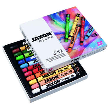 JAXON Aquarellkreide - 12er Farbkartonetui. von JAXON