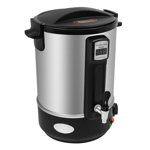 JAYEUW Wachsschmelzer, 8L/12L Wachsschmelzer für Kerzen, Großer Wachsschmelztopf mit Ausguss&LED-Digitalanzeige, Temperatur einstellbar von 30-100°C, für DIY-Kerzenherstellung (12L) von JAYEUW