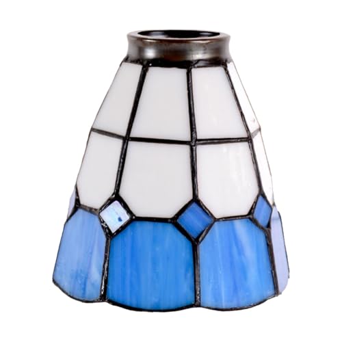 JAYIOLA Lampenschirm aus Glas, Lichtabdeckung für E27-Hängeleuchten im Flur, Blau Weiß JAYIOLA Lampenschirm aus Glas, Lichtabdeckung für E27-Hängeleuchten im Flur, Blau Weiß von JAYIOLA