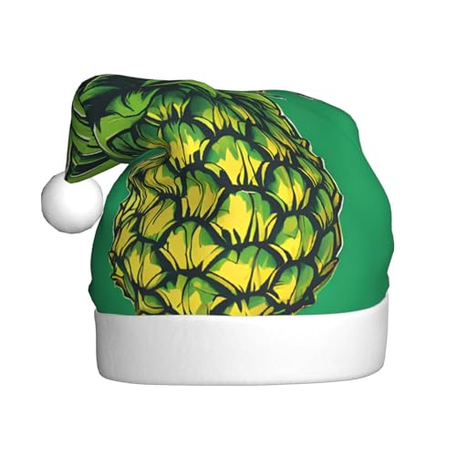 JAYWIS Ananas-Druck Erwachsene Plüsch Weihnachtsmütze Santa Stil Pom Pom Warm Weich Urlaub Kopfbedeckung für Partys Weihnachten Feier JAYWIS Ananas-Druck Erwachsene Plüsch Weihnachtsmütze Santa Stil Pom Pom Warm Weich Urlaub Kopfbedeckung für Partys Weihnachten Feier von JAYWIS