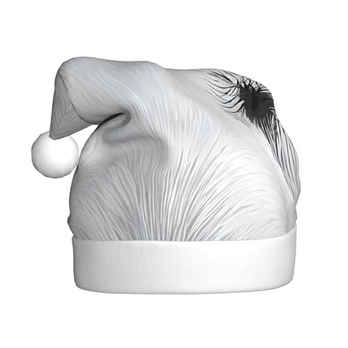 JAYWIS Blaue Augen Wolf - Druck Erwachsene Plüsch Weihnachtsmütze Santa Stil Pom Pom Warm Weich Urlaub Kopfbedeckung für Partys Weihnachten Feier JAYWIS Blaue Augen Wolf - Druck Erwachsene Plüsch Weihnachtsmütze Santa Stil Pom Pom Warm Weich Urlaub Kopfbedeckung für Partys Weihnachten Feier von JAYWIS