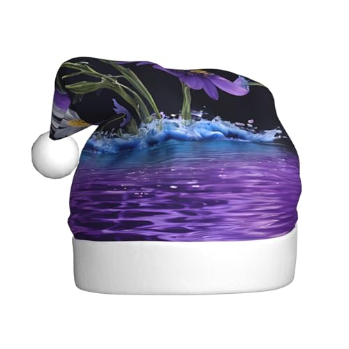JAYWIS Blumendruck, Plüsch-Weihnachtsmütze für Erwachsene, Weihnachtsmann-Stil, Bommel, warm, weich, Feiertags-Kopfbedeckung für Partys, Weihnachtsfeiern. JAYWIS Blumendruck, Plüsch-Weihnachtsmütze für Erwachsene, Weihnachtsmann-Stil, Bommel, warm, weich, Feiertags-Kopfbedeckung für Partys, Weihnachtsfeiern. von JAYWIS