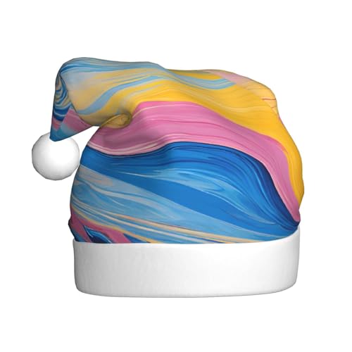 JAYWIS Bunter Batikdruck – Druck für Erwachsene, Plüsch-Weihnachtsmütze, Weihnachtsmann-Stil, Bommel, warm, weich, für Partys, Weihnachtsfeiern. JAYWIS Bunter Batikdruck – Druck für Erwachsene, Plüsch-Weihnachtsmütze, Weihnachtsmann-Stil, Bommel, warm, weich, für Partys, Weihnachtsfeiern. von JAYWIS