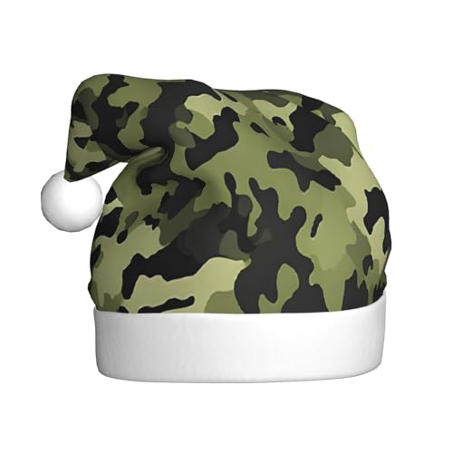 JAYWIS Camouflage-Druck für Erwachsene, Plüsch-Weihnachtsmütze, Weihnachtsmann-Stil, Bommel, warm, weich, Feiertags-Kopfbedeckung für Partys, Weihnachtsfeiern. JAYWIS Camouflage-Druck für Erwachsene, Plüsch-Weihnachtsmütze, Weihnachtsmann-Stil, Bommel, warm, weich, Feiertags-Kopfbedeckung für Partys, Weihnachtsfeiern. von JAYWIS