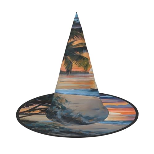 JAYWIS Coconut Beach Sonnenuntergang Hängematte – Druck volle Abdeckung Halloween Hut Erwachsene – verstaubare Hexe Kopfbedeckung für Renaissance-Messen, Gothic-Partys und Festivals JAYWIS Coconut Beach Sonnenuntergang Hängematte – Druck volle Abdeckung Halloween Hut Erwachsene – verstaubare Hexe Kopfbedeckung für Renaissance-Messen, Gothic-Partys und Festivals von JAYWIS