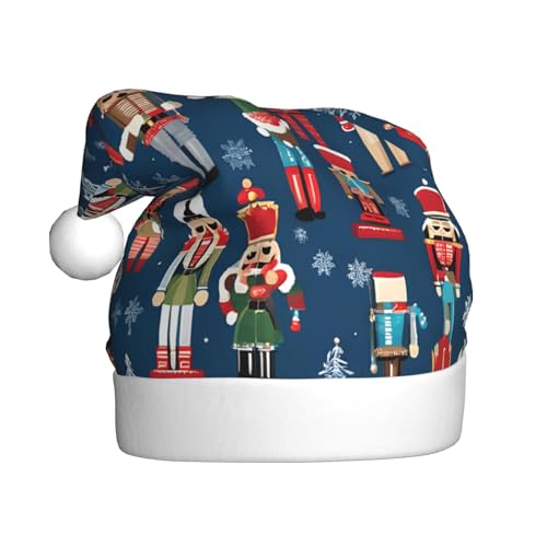 JAYWIS Damen-Ballett-Druck Erwachsene Plüsch Weihnachtsmütze Santa Stil Pom Pom Warm Weich Urlaub Kopfbedeckung für Partys Weihnachten Feier von JAYWIS
