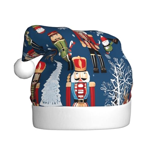 JAYWIS Damen Nussknacker Ballett Xmas Dance - Druck Erwachsene Plüsch Weihnachtsmütze Santa Stil Pom Pom Warm Weich Urlaub Kopfbedeckung für Partys Weihnachten Feier von JAYWIS