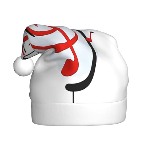 JAYWIS Farbige Musik – Druck für Erwachsene, Plüsch-Weihnachtsmütze, Weihnachtsmann-Stil, Bommel, warm, weich, Feiertags-Kopfbedeckung für Partys, Weihnachtsfeiern. JAYWIS Farbige Musik – Druck für Erwachsene, Plüsch-Weihnachtsmütze, Weihnachtsmann-Stil, Bommel, warm, weich, Feiertags-Kopfbedeckung für Partys, Weihnachtsfeiern. von JAYWIS