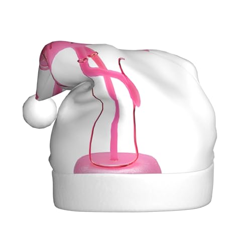 JAYWIS Flamingo-Druck für Erwachsene, Plüsch-Weihnachtsmütze, Weihnachtsmann-Stil, Bommel, warm, weich, Feiertags-Kopfbedeckung für Partys, Weihnachtsfeiern. JAYWIS Flamingo-Druck für Erwachsene, Plüsch-Weihnachtsmütze, Weihnachtsmann-Stil, Bommel, warm, weich, Feiertags-Kopfbedeckung für Partys, Weihnachtsfeiern. von JAYWIS