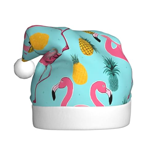 JAYWIS Flamingos – Druck Erwachsene Plüsch Weihnachtsmütze Santa Stil Pom Pom Warm Weich Urlaub Kopfbedeckung für Partys Weihnachten Feier JAYWIS Flamingos – Druck Erwachsene Plüsch Weihnachtsmütze Santa Stil Pom Pom Warm Weich Urlaub Kopfbedeckung für Partys Weihnachten Feier von JAYWIS