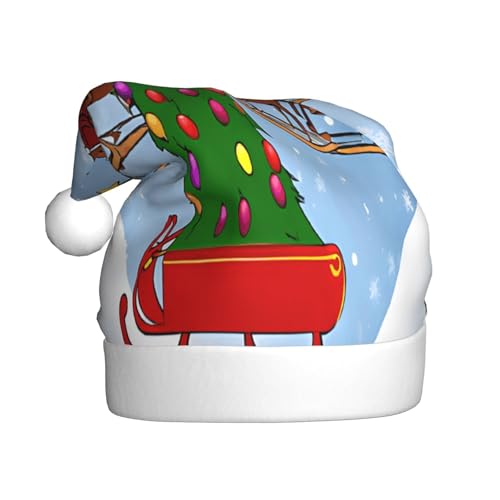 JAYWIS Frohe Weihnachten – Druck Erwachsene Plüsch Weihnachtsmütze Santa Stil Pom Pom Warm Weich Urlaub Kopfbedeckung für Partys Weihnachten Feier JAYWIS Frohe Weihnachten – Druck Erwachsene Plüsch Weihnachtsmütze Santa Stil Pom Pom Warm Weich Urlaub Kopfbedeckung für Partys Weihnachten Feier von JAYWIS