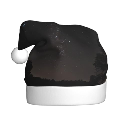JAYWIS Gold Schwarz – Druck Erwachsene Plüsch Weihnachtsmütze Santa Stil Pom Pom Warm Weich Urlaub Kopfbedeckung für Partys Weihnachten Feier von JAYWIS