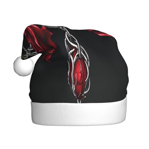 JAYWIS Gothic schwarze Rosen – Druck Erwachsene Plüsch Weihnachtsmütze Santa Stil Pom Pom Warm Weich Urlaub Kopfbedeckung für Partys Weihnachten Feier JAYWIS Gothic schwarze Rosen – Druck Erwachsene Plüsch Weihnachtsmütze Santa Stil Pom Pom Warm Weich Urlaub Kopfbedeckung für Partys Weihnachten Feier von JAYWIS