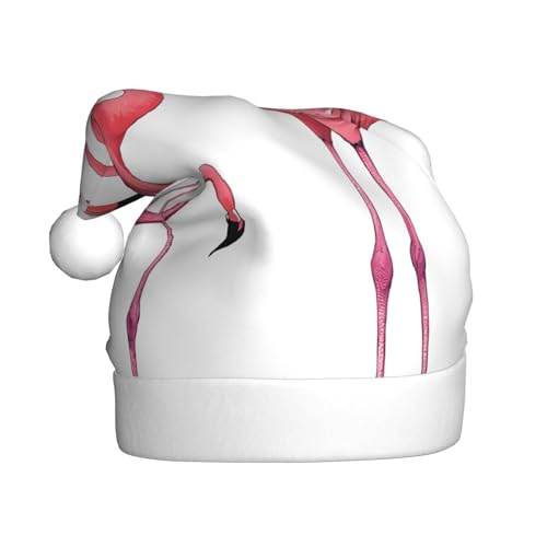 JAYWIS Ink Flamingos – Druck Erwachsene Plüsch Weihnachtsmütze Santa Stil Pom Pom Warm Weich Urlaub Kopfbedeckung für Partys Weihnachten Feier JAYWIS Ink Flamingos – Druck Erwachsene Plüsch Weihnachtsmütze Santa Stil Pom Pom Warm Weich Urlaub Kopfbedeckung für Partys Weihnachten Feier von JAYWIS