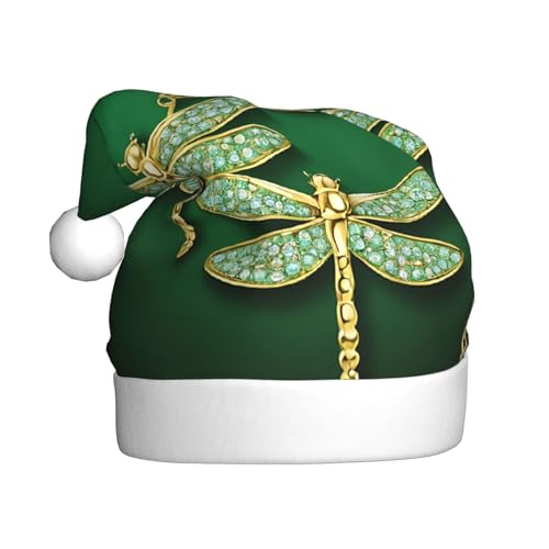 JAYWIS Juwel Libelle – Druck Erwachsene Plüsch Weihnachtsmütze Santa Stil Pom Pom Warm Weich Urlaub Kopfbedeckung für Partys Weihnachten Feier JAYWIS Juwel Libelle – Druck Erwachsene Plüsch Weihnachtsmütze Santa Stil Pom Pom Warm Weich Urlaub Kopfbedeckung für Partys Weihnachten Feier von JAYWIS
