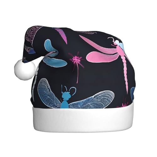 JAYWIS Lila Libelle – Druck Erwachsene Plüsch Weihnachtsmütze Santa Stil Pom Pom Warm Weich Urlaub Kopfbedeckung für Partys Weihnachten Feier JAYWIS Lila Libelle – Druck Erwachsene Plüsch Weihnachtsmütze Santa Stil Pom Pom Warm Weich Urlaub Kopfbedeckung für Partys Weihnachten Feier von JAYWIS