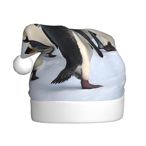 JAYWIS Niedliches Pinguin-Tiermuster – Druck für Erwachsene, Plüsch-Weihnachtsmütze, Weihnachtsmann-Stil, Bommel, warm, weich, Feiertags-Kopfbedeckung für Partys, Weihnachtsfeiern. JAYWIS Niedliches Pinguin-Tiermuster – Druck für Erwachsene, Plüsch-Weihnachtsmütze, Weihnachtsmann-Stil, Bommel, warm, weich, Feiertags-Kopfbedeckung für Partys, Weihnachtsfeiern. von JAYWIS