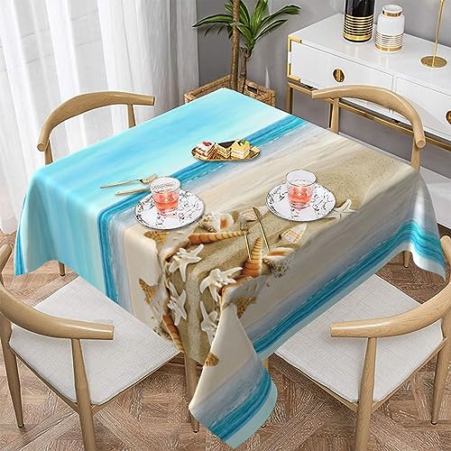 JAYWIS Quadratische Tischdecke, 137 - 152 cm, Muscheln, Sanddruck, öl- und knitterfrei, Küche, dekorative Tischdecke, wasserdicht, abwischbare Tischdecke für Esszimmer, Party, drinnen und draußen JAYWIS Quadratische Tischdecke, 137 - 152 cm, Muscheln, Sanddruck, öl- und knitterfrei, Küche, dekorative Tischdecke, wasserdicht, abwischbare Tischdecke für Esszimmer, Party, drinnen und draußen von JAYWIS