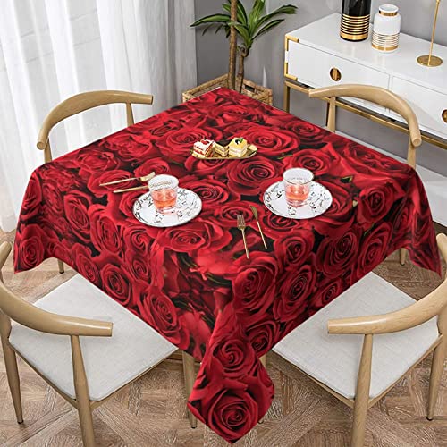 JAYWIS Quadratische Tischdecke, 137 - 152 cm, rote Rosenmuster, öl- und knitterfrei, Küche, dekorative Tischdecke, wasserdicht, abwischbare Tischdecke für Esszimmer, Party, drinnen und draußen JAYWIS Quadratische Tischdecke, 137 - 152 cm, rote Rosenmuster, öl- und knitterfrei, Küche, dekorative Tischdecke, wasserdicht, abwischbare Tischdecke für Esszimmer, Party, drinnen und draußen von JAYWIS