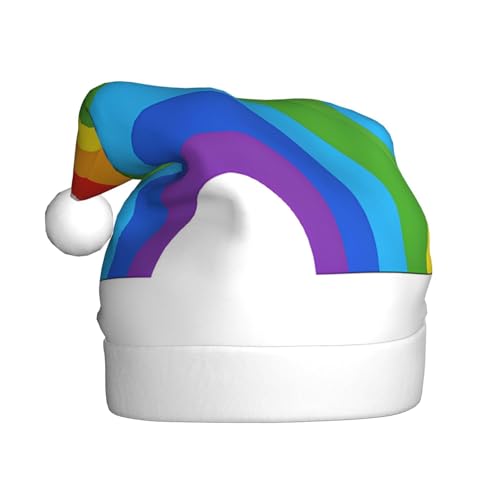 JAYWIS Regenbogen-Druck – Druck für Erwachsene, Plüsch-Weihnachtsmütze, Weihnachtsmann-Stil, Bommel, warm, weich, Feiertags-Kopfbedeckung für Partys, Weihnachtsfeiern. JAYWIS Regenbogen-Druck – Druck für Erwachsene, Plüsch-Weihnachtsmütze, Weihnachtsmann-Stil, Bommel, warm, weich, Feiertags-Kopfbedeckung für Partys, Weihnachtsfeiern. von JAYWIS