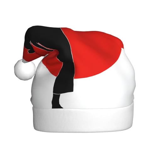 JAYWIS Taekwondo-Design – Druck Erwachsene Plüsch Weihnachtsmütze Santa Stil Pom Pom Warm Weich Urlaub Kopfbedeckung für Partys Weihnachten Feier von JAYWIS