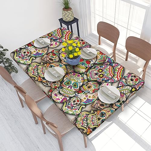 JAYWIS Tischdecke mit Totenkopf-Aufdruck, elastischer Rand, 1,2 m, rechteckig, wasserdicht und abwischbar, Tischdecke für elastische Kanten, Tischabdeckung für drinnen und draußen, Terrasse, Picknick, JAYWIS Tischdecke mit Totenkopf-Aufdruck, elastischer Rand, 1,2 m, rechteckig, wasserdicht und abwischbar, Tischdecke für elastische Kanten, Tischabdeckung für drinnen und draußen, Terrasse, Picknick, von JAYWIS