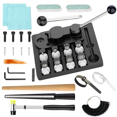 JAZORR Ringbiegewerkzeug, Ringbiegewerkzeug, Löffelringe, Schmuckherstellungs-Set mit Nylon-Stanzformen, Ohrringringen, Messwerkzeug, multifunktionales Schmuckwerkzeug von JAZORR